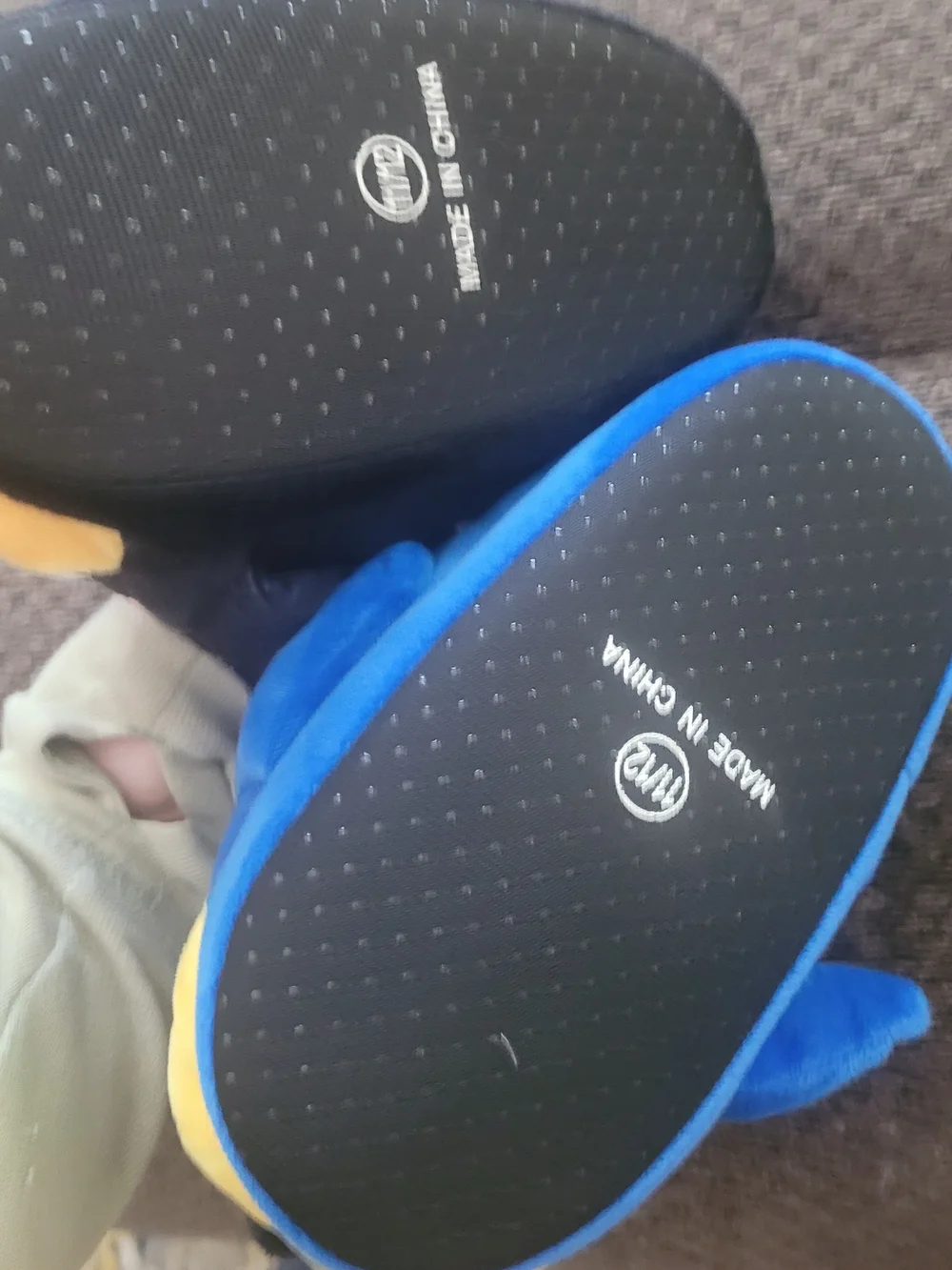 Sonic & Shadow Plush Slipper Set - Blue and Black. New Without Tags